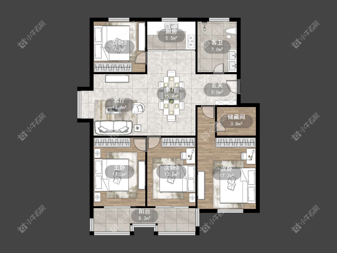 镇江江南嘉园在售二手房源户型图_小牛看房