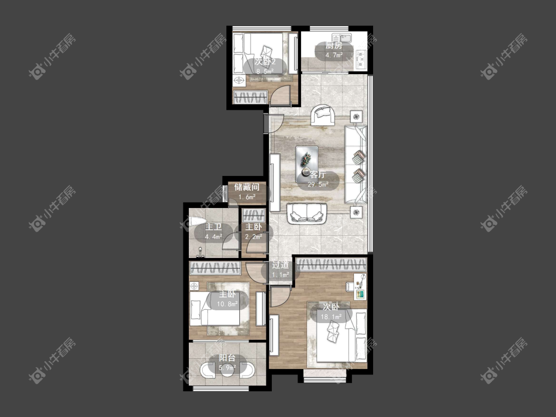 镇江昆仑华府在售二手房源户型图_小牛看房