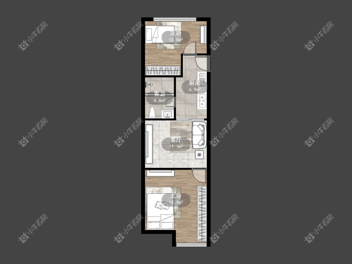 镇江紫荆花园在售二手房源户型图_小牛看房