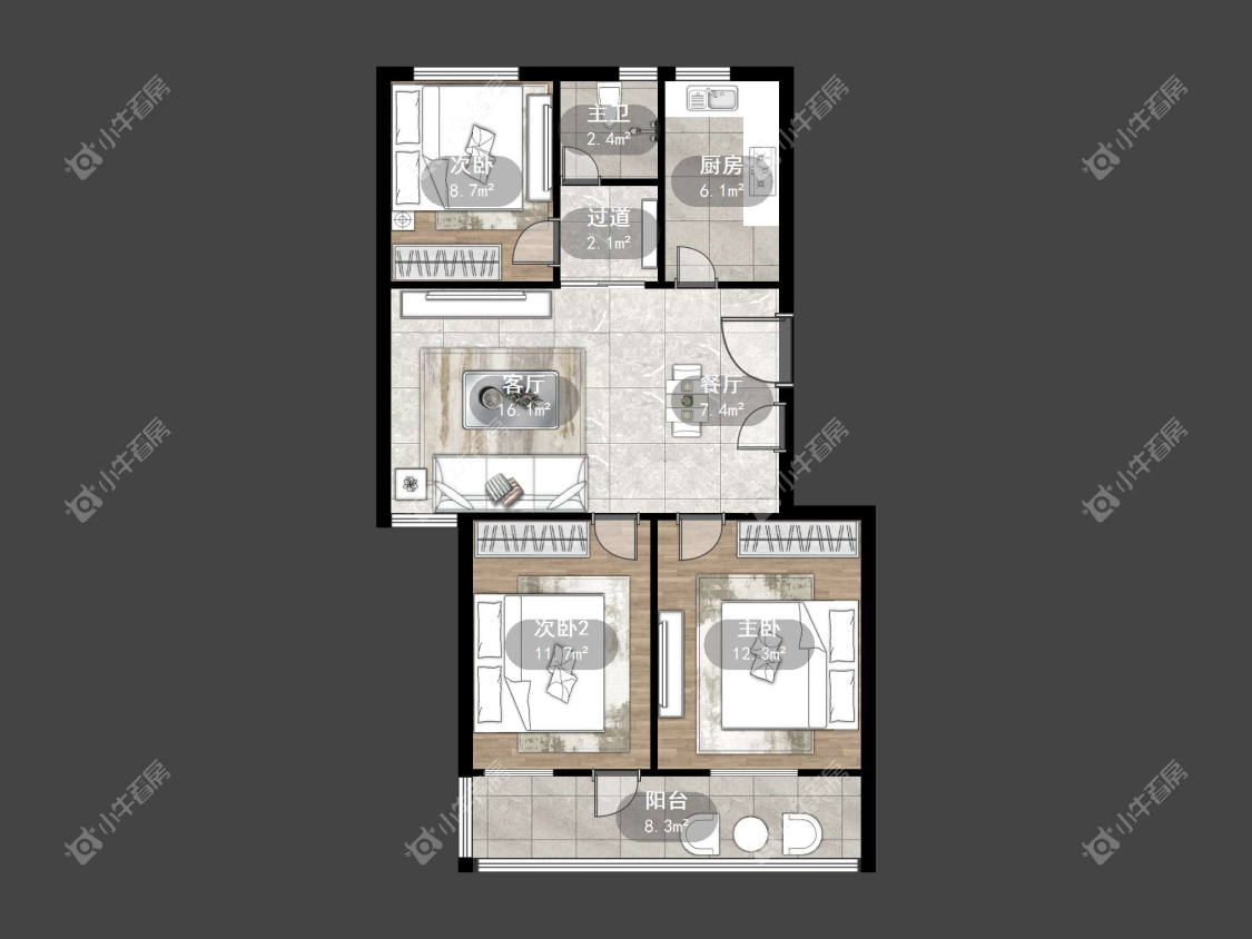 镇江鸿运楼在售二手房源户型图_小牛看房