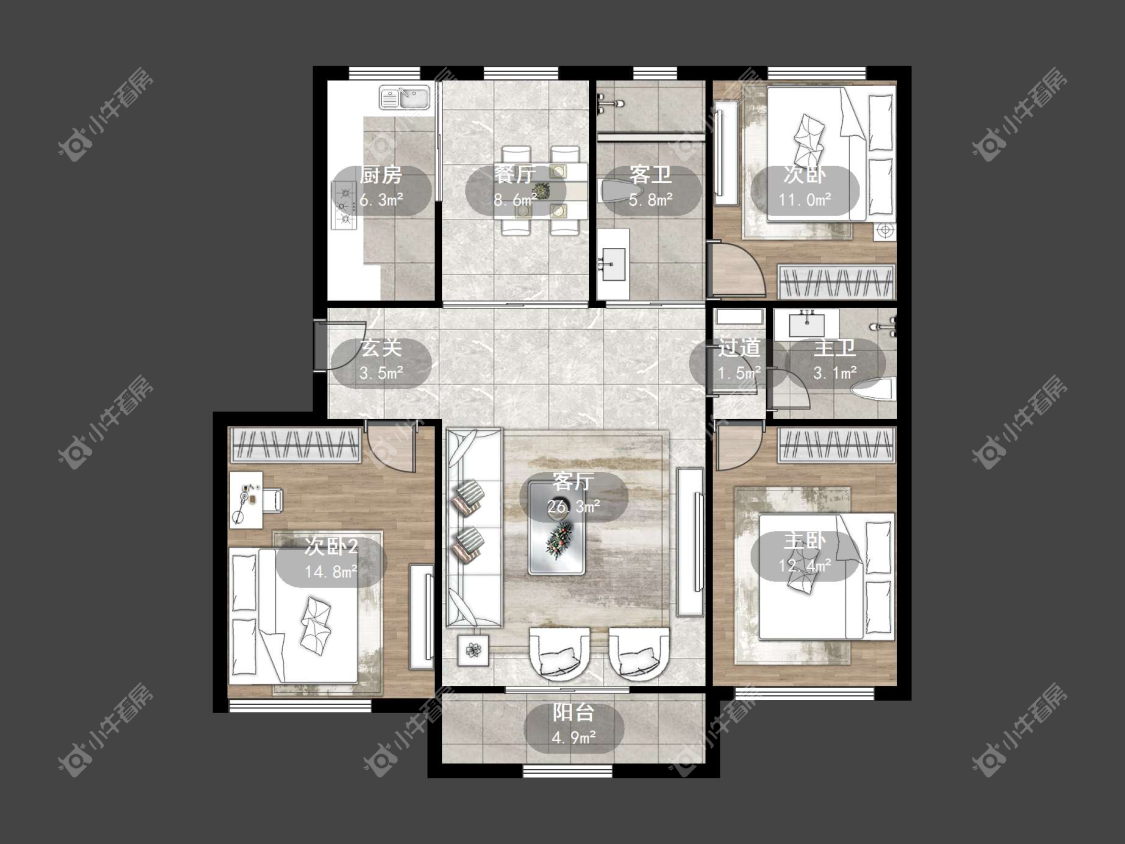 镇江香草苑在售二手房源户型图_小牛看房