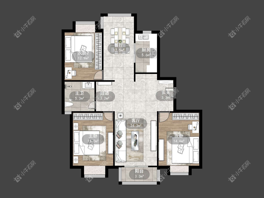 镇江澳都花城在售二手房源户型图_小牛看房
