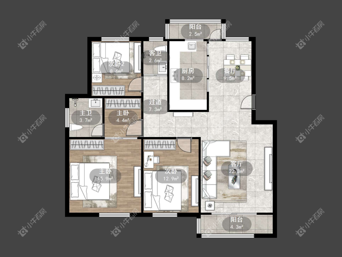 镇江天波城在售二手房源户型图_小牛看房