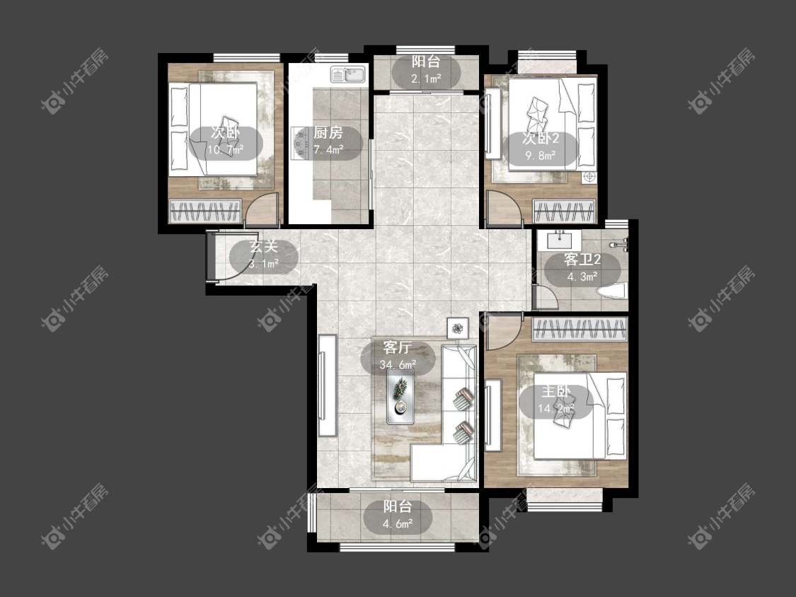 镇江天悦名城在售二手房源户型图_小牛看房