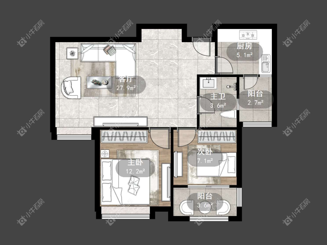 镇江荣城国际一期在售二手房源户型图_小牛看房