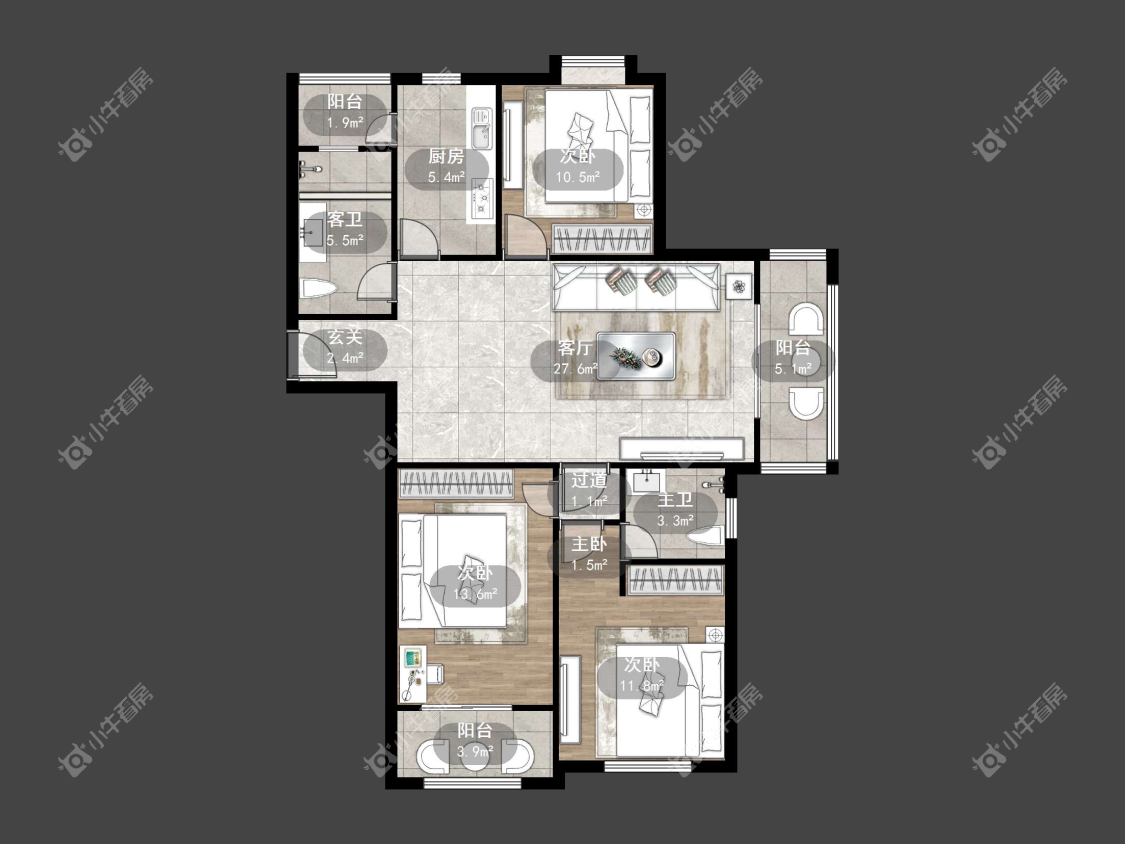 镇江华都锦城在售二手房源户型图_小牛看房