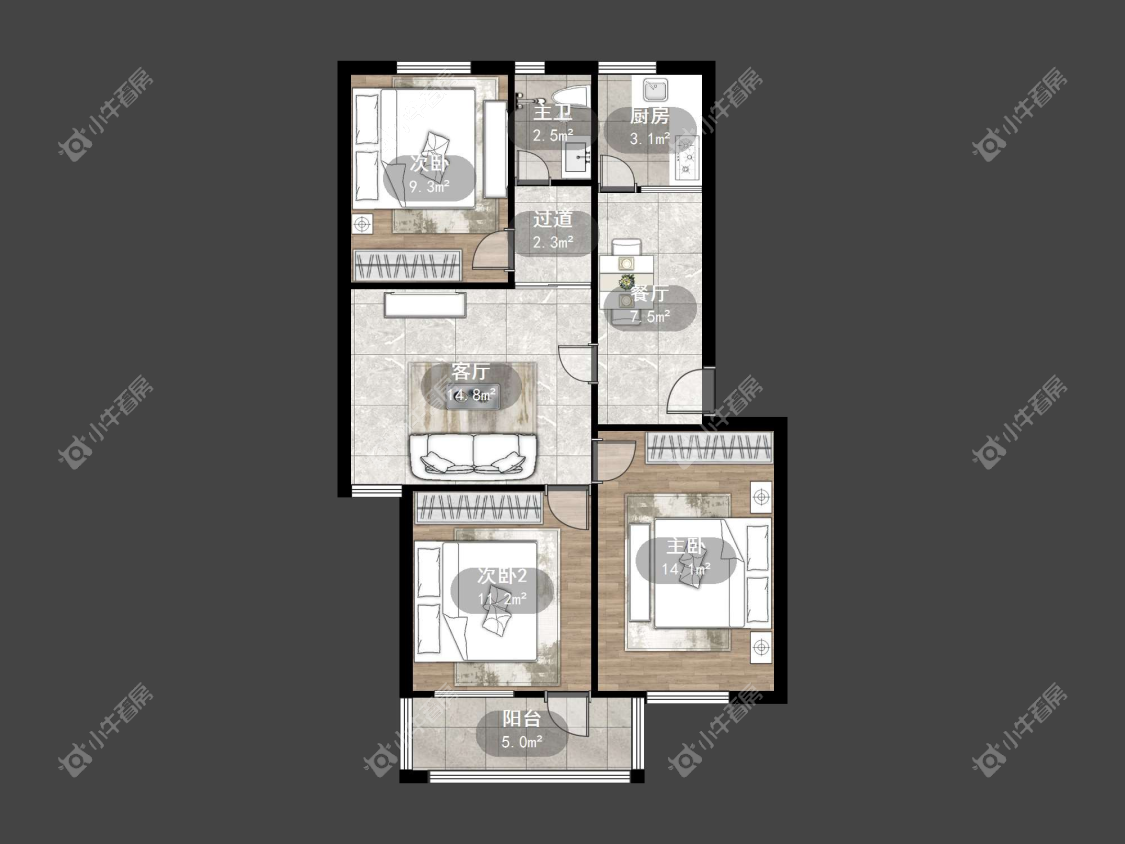 镇江教师新村在售二手房源户型图_小牛看房