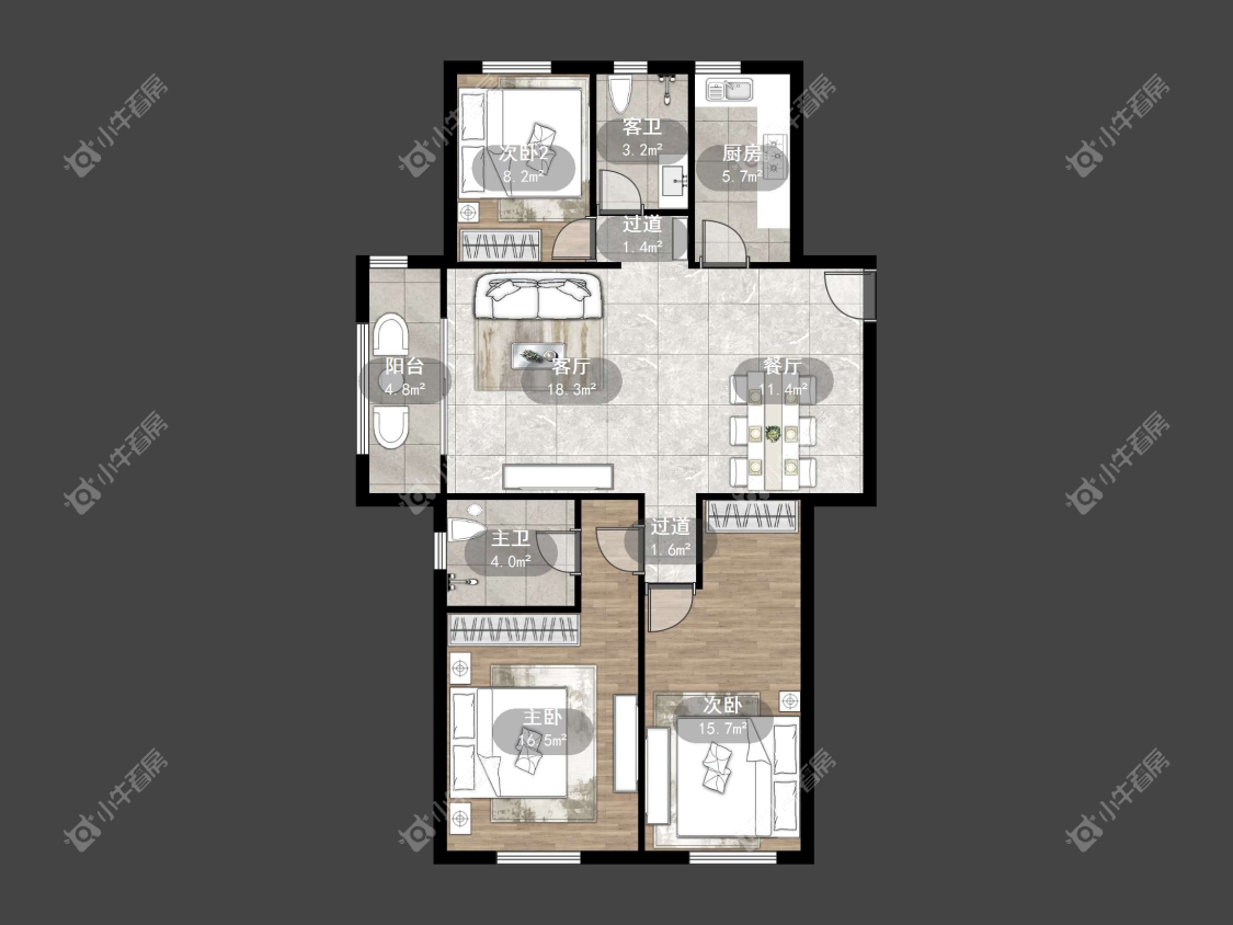镇江吾悦华府（丹阳）在售二手房源户型图_小牛看房