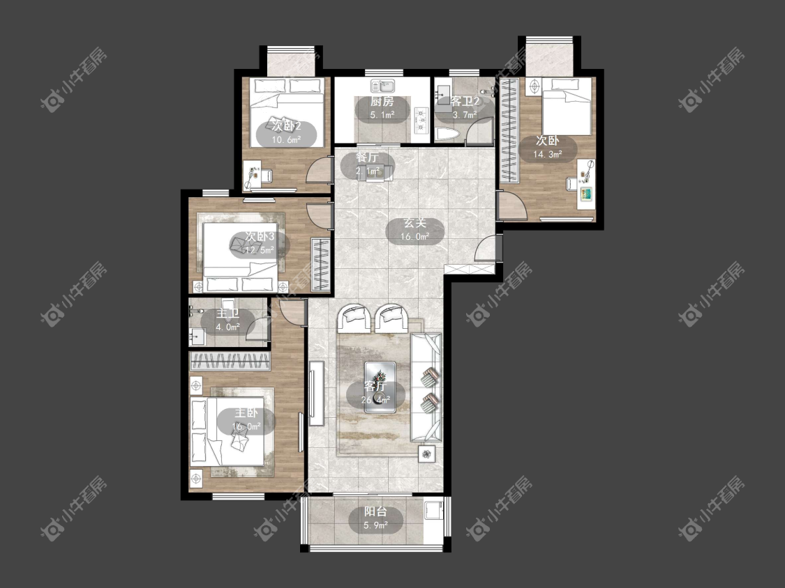 镇江南门花园在售二手房源户型图_小牛看房
