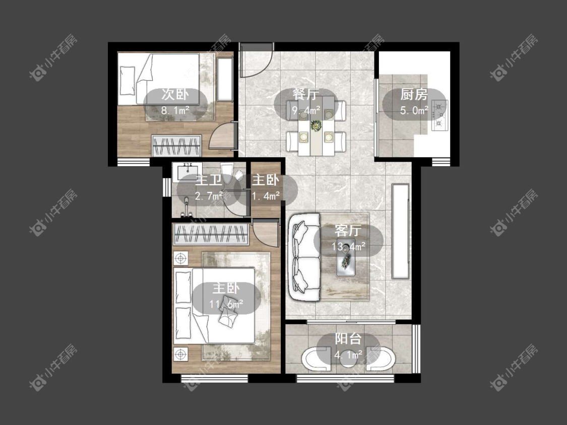 镇江城市绿洲在售二手房源户型图_小牛看房