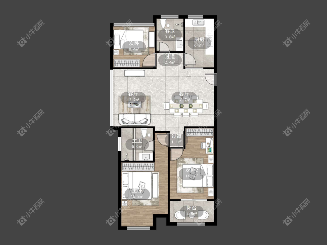 镇江翡翠林天峰（天福花园）在售二手房源户型图_小牛看房