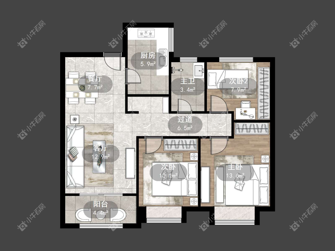 镇江爱家尚城在售二手房源户型图_小牛看房