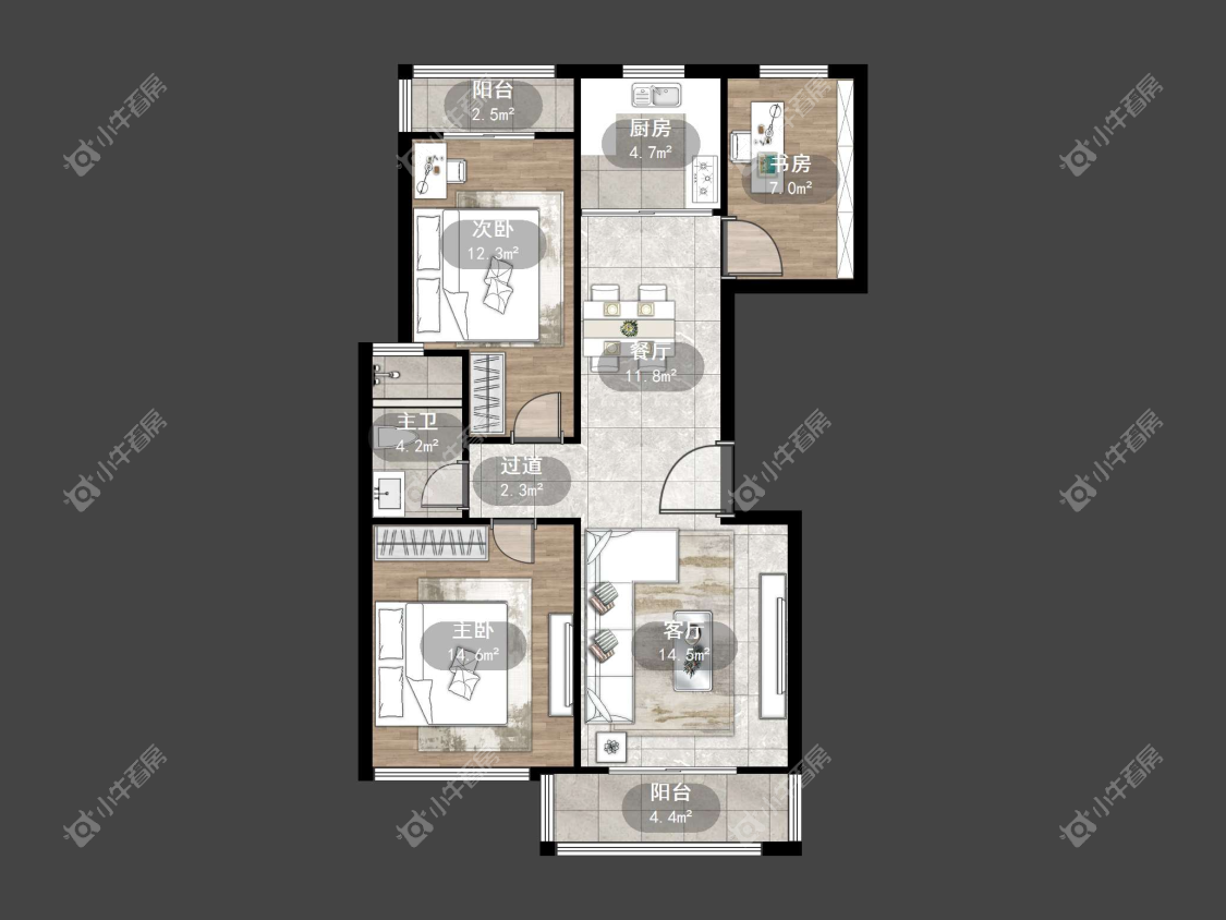 镇江新香草苑在售二手房源户型图_小牛看房