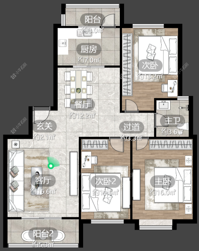 镇江金鼎城市花园在售二手房源户型图_小牛看房