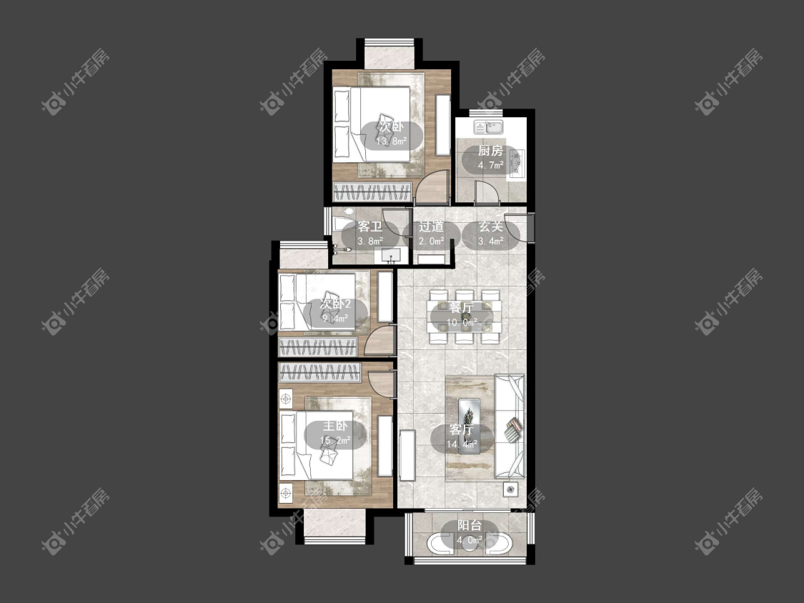 镇江荣城国际一期在售二手房源户型图_小牛看房