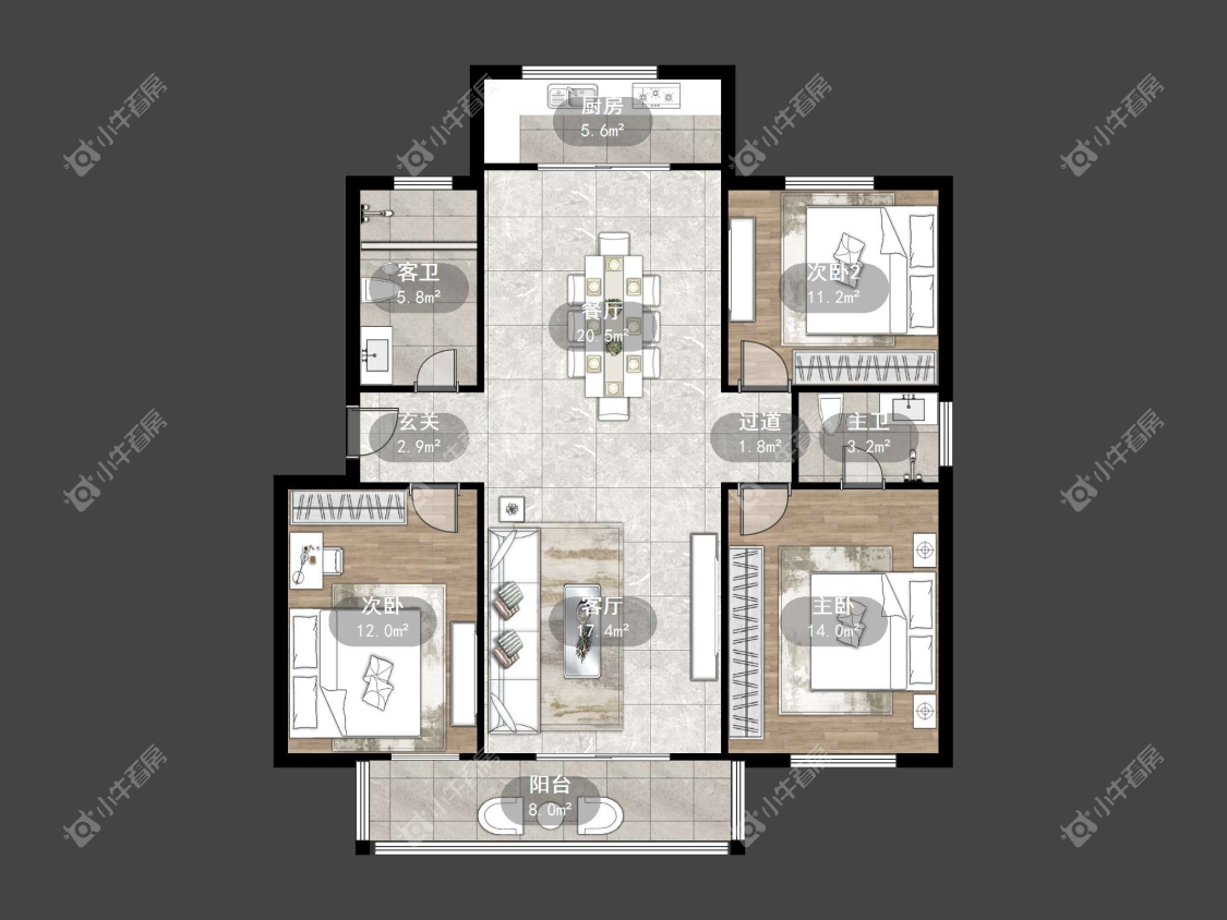 镇江新家园在售二手房源户型图_小牛看房