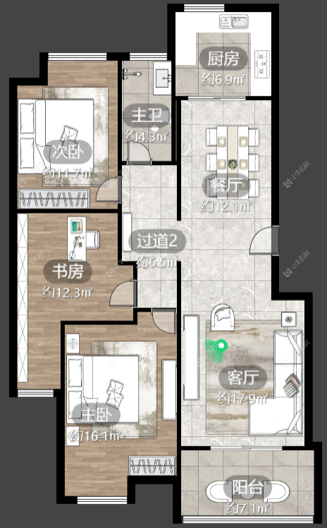 镇江嘉源首府在售二手房源户型图_小牛看房
