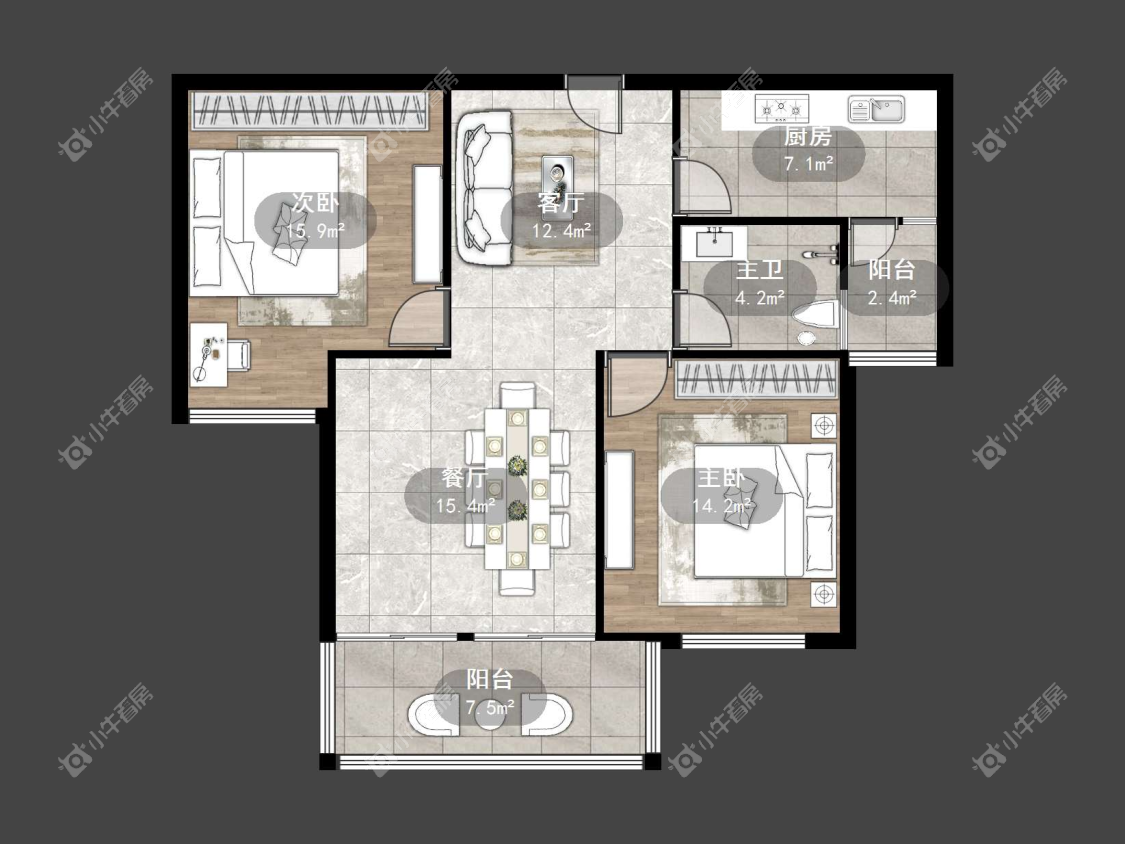 镇江滨河凤凰城在售二手房源户型图_小牛看房