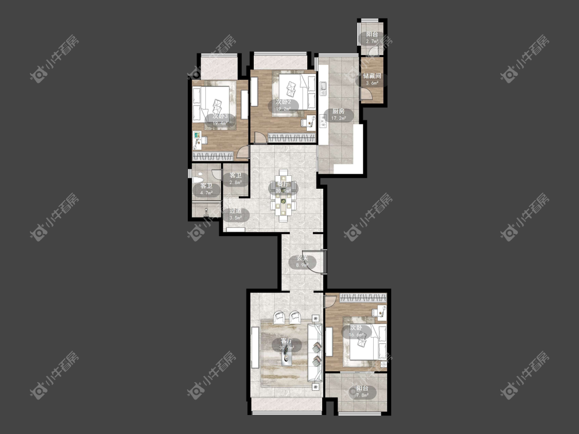 镇江恒大名都二三期在售二手房源户型图_小牛看房