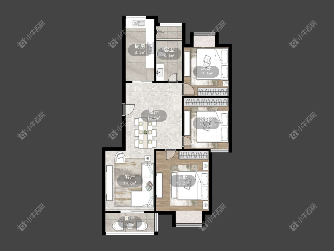 镇江中心嘉园在售二手房源户型图_小牛看房