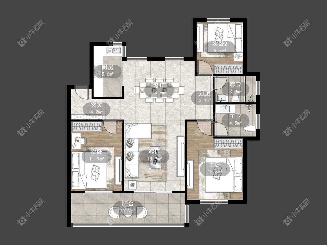 镇江九珑苑在售二手房源户型图_小牛看房