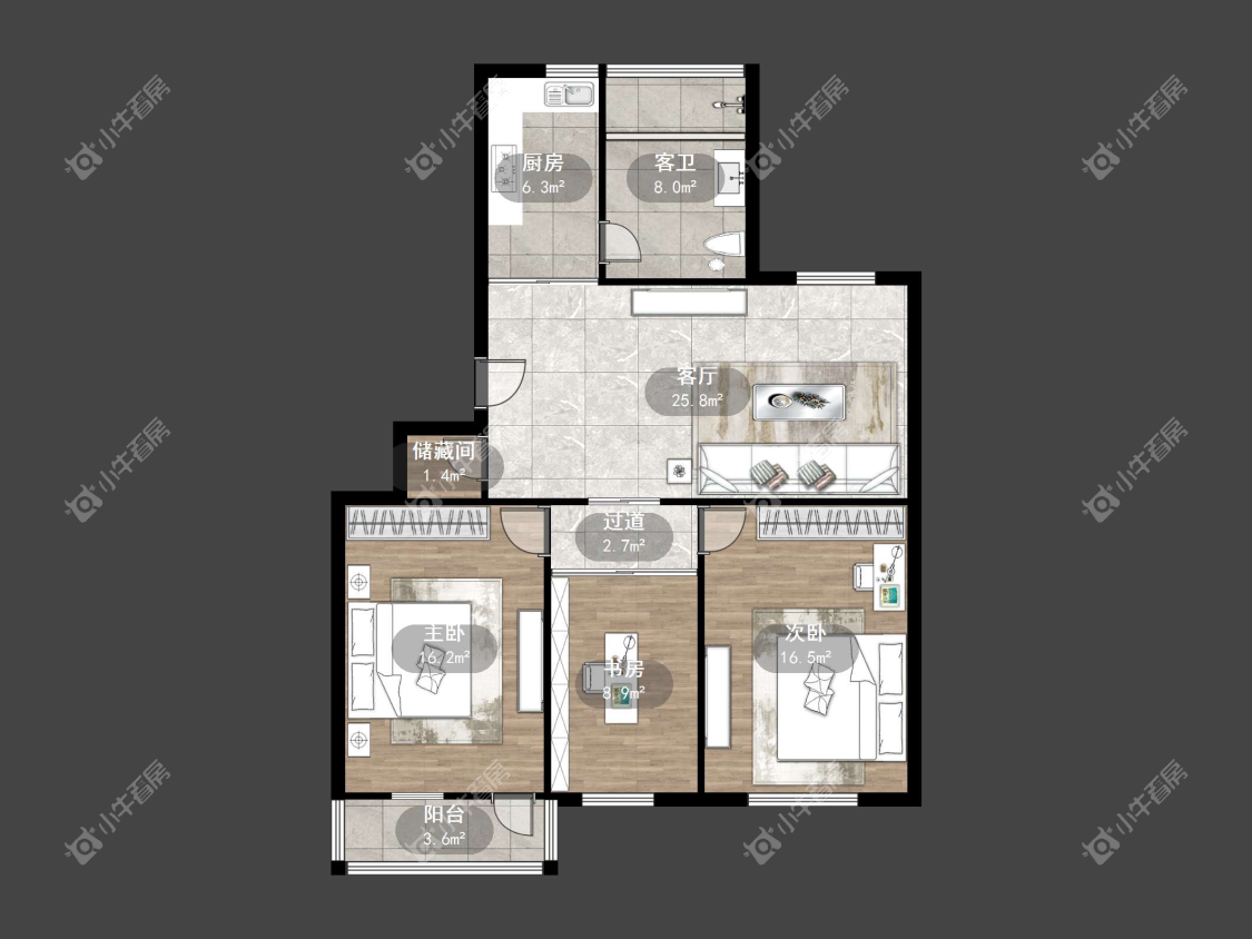 镇江丹桂园南区在售二手房源户型图_小牛看房