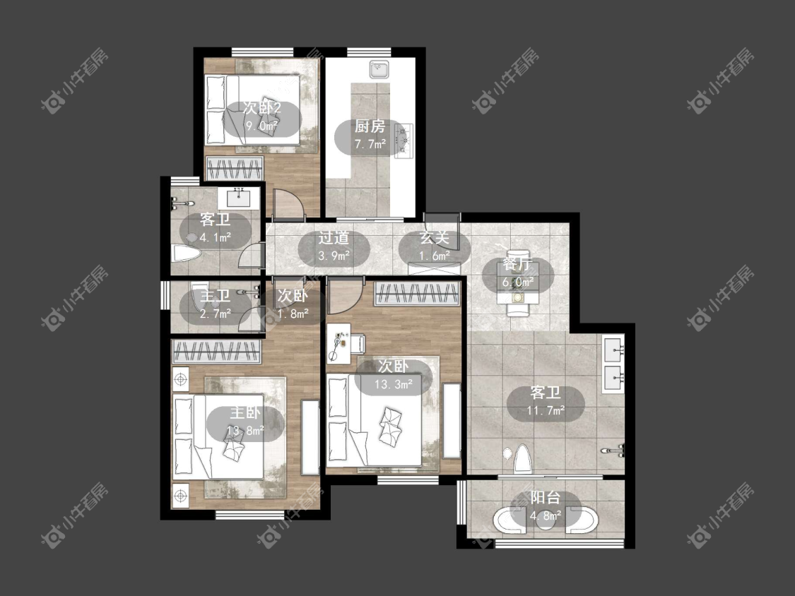 镇江欧洲城在售二手房源户型图_小牛看房