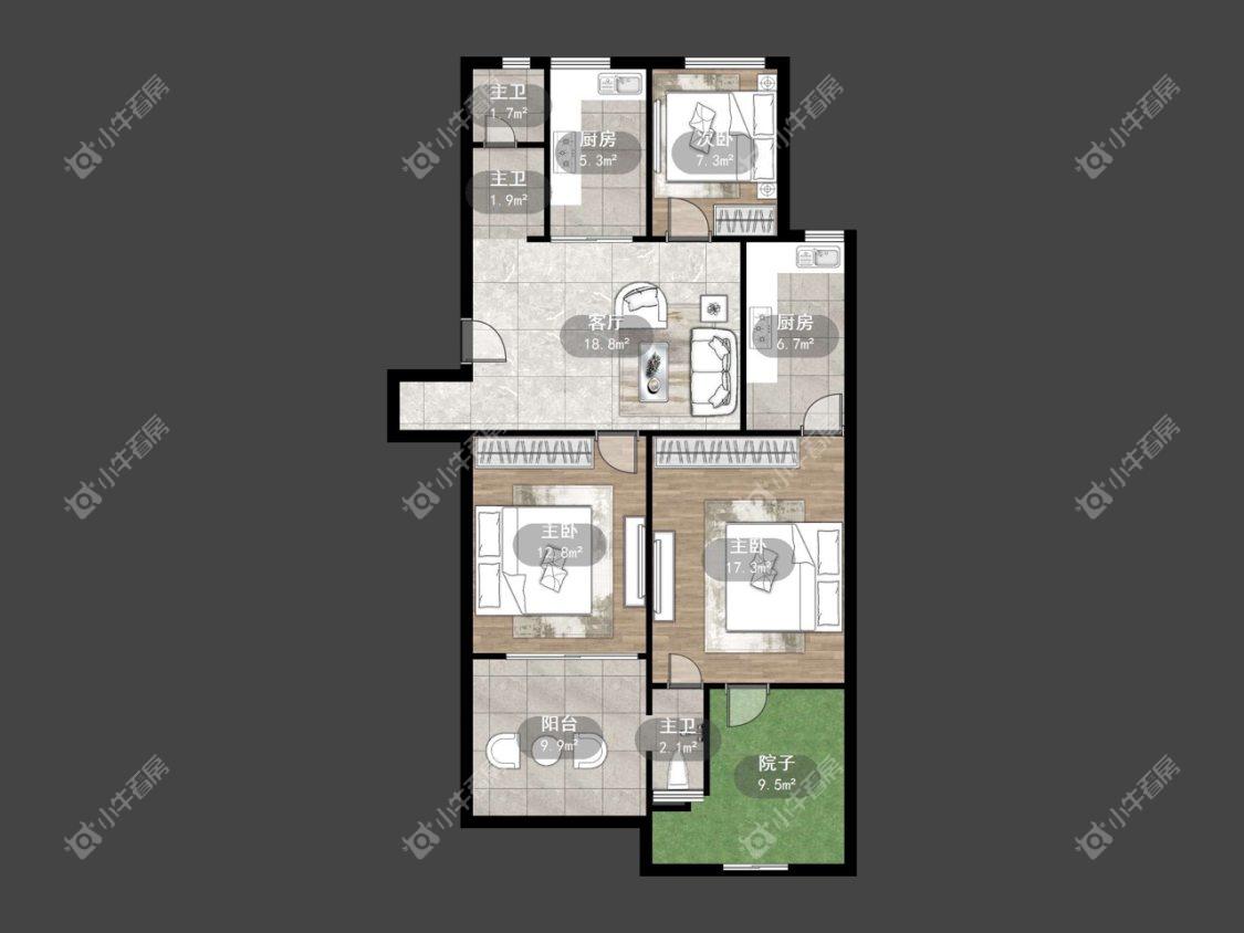 镇江龙凤新村在售二手房源户型图_小牛看房