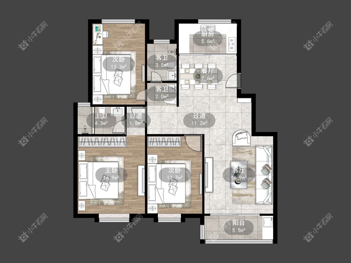 镇江和谐里在售二手房源户型图_小牛看房