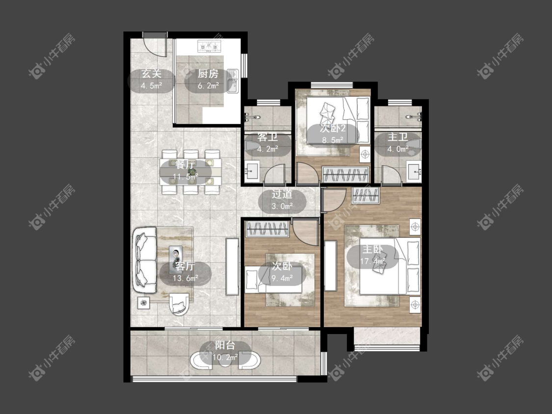 镇江汇金天地在售二手房源户型图_小牛看房