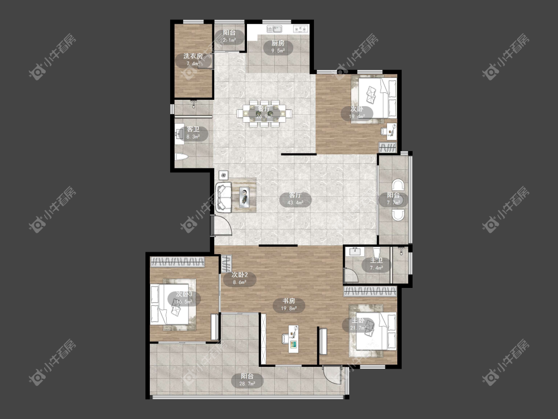 镇江天波城在售二手房源户型图_小牛看房