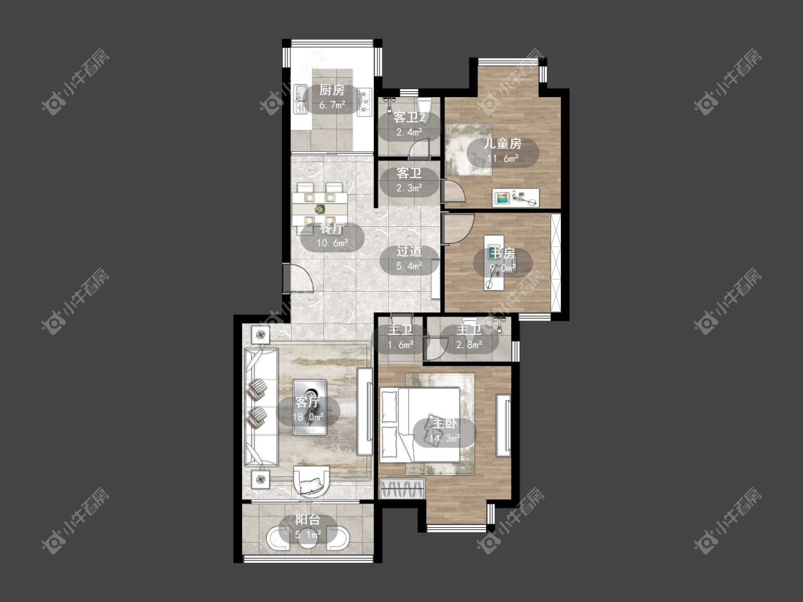 镇江水岸春天在售二手房源户型图_小牛看房