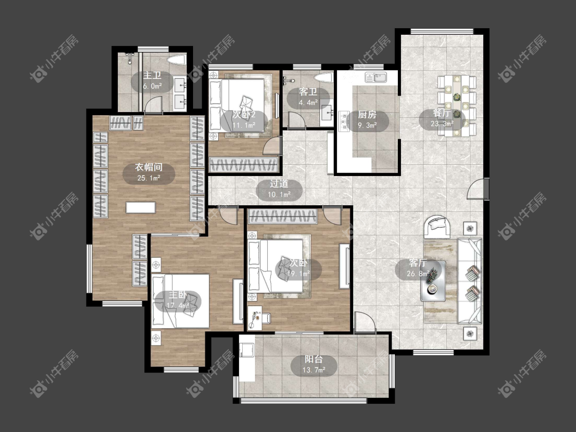 镇江领秀花都在售二手房源户型图_小牛看房