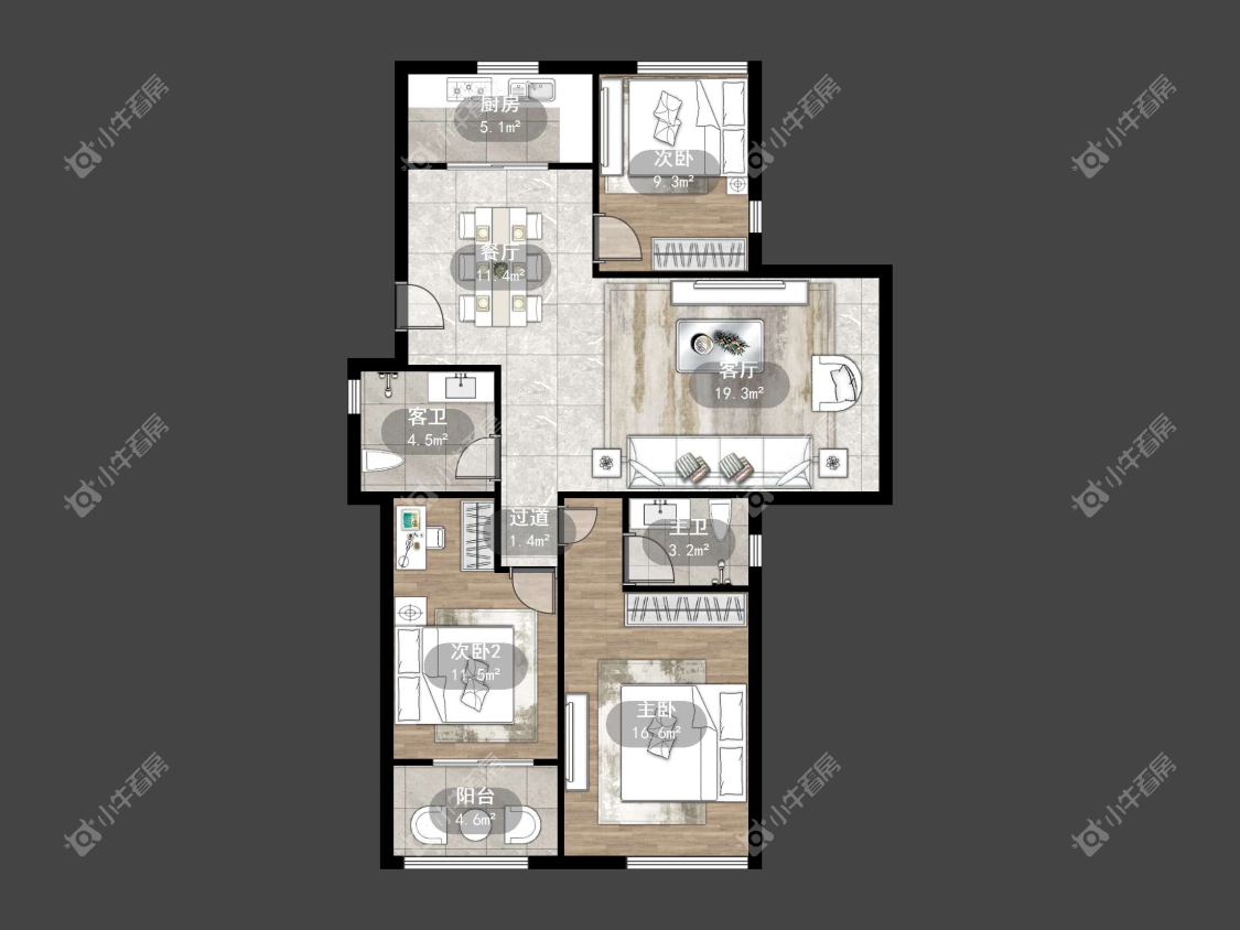 镇江华都锦城在售二手房源户型图_小牛看房