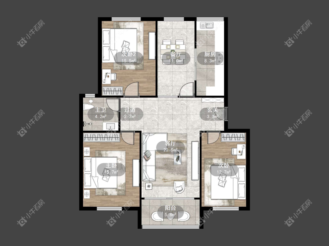 镇江康居园在售二手房源户型图_小牛看房