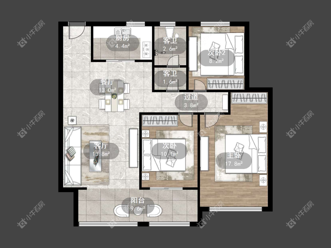 镇江荣城国际（中央公馆）在售二手房源户型图_小牛看房