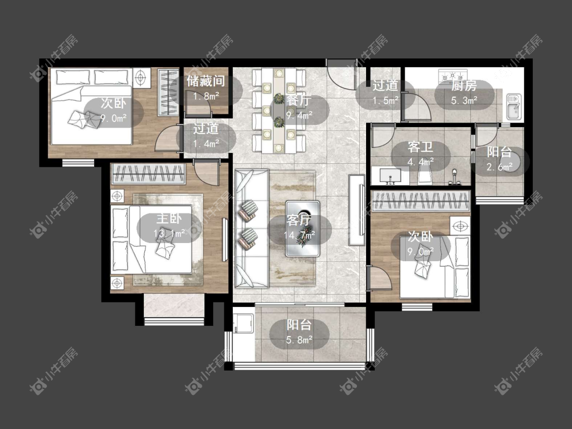 镇江恒大城在售二手房源户型图_小牛看房