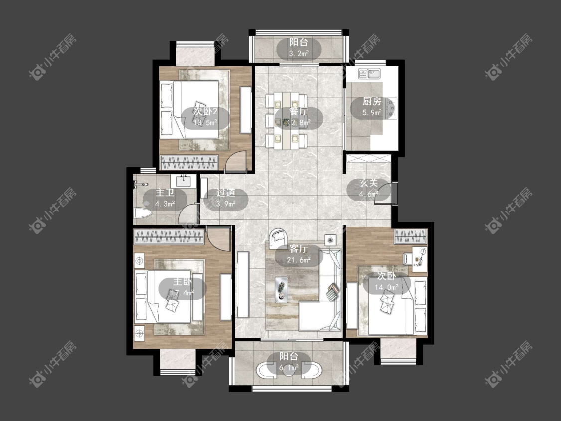 镇江华都锦城在售二手房源户型图_小牛看房