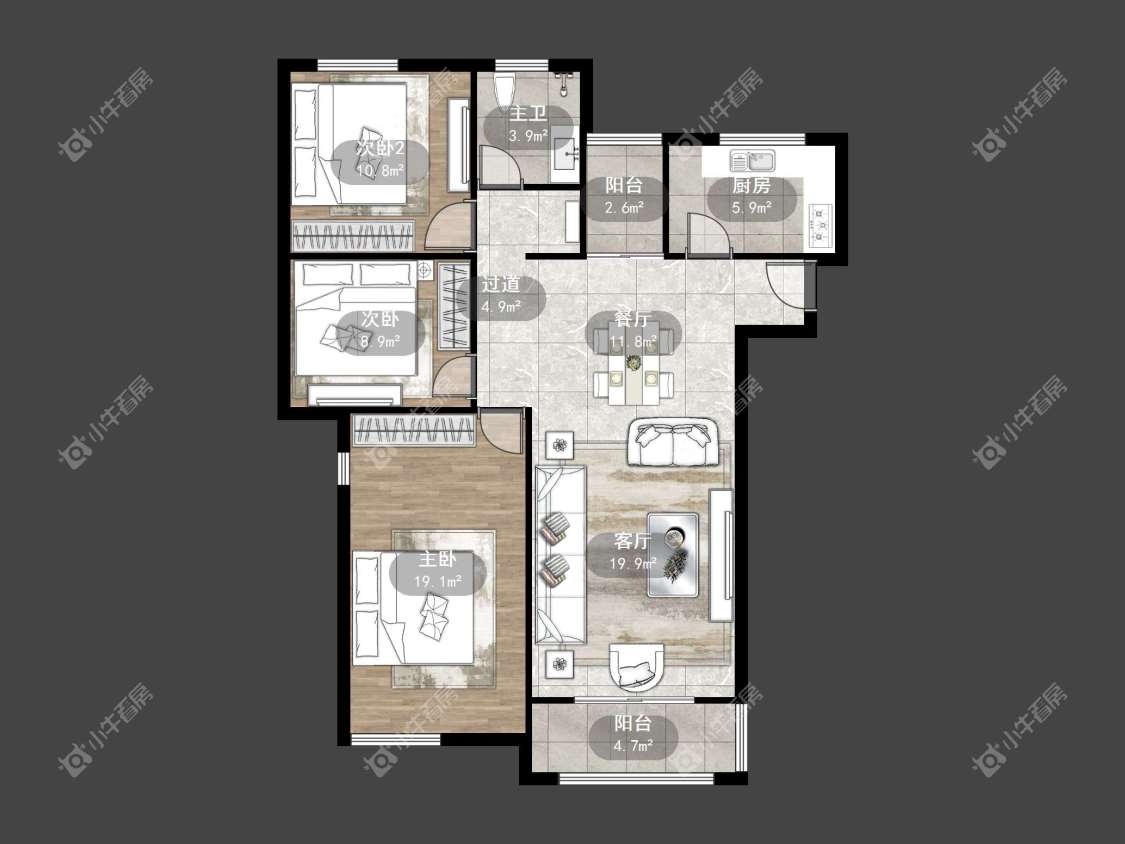 镇江金桥世纪城在售二手房源户型图_小牛看房