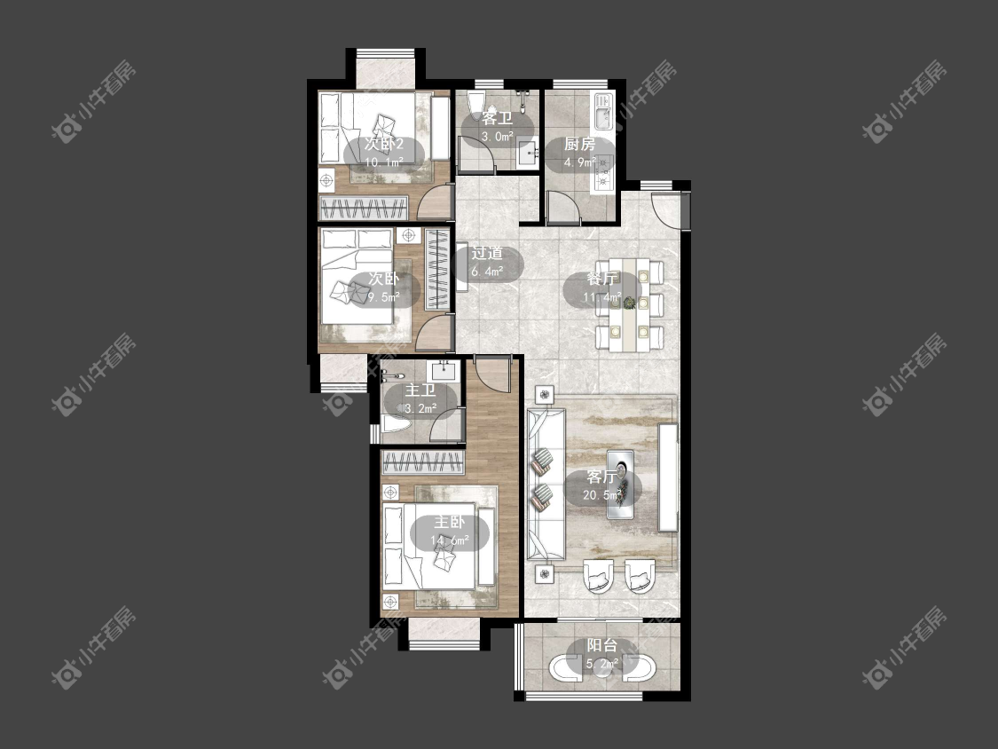 镇江荣城国际一期在售二手房源户型图_小牛看房