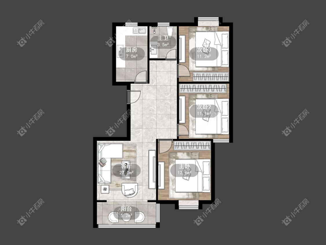 镇江城市绿洲在售二手房源户型图_小牛看房