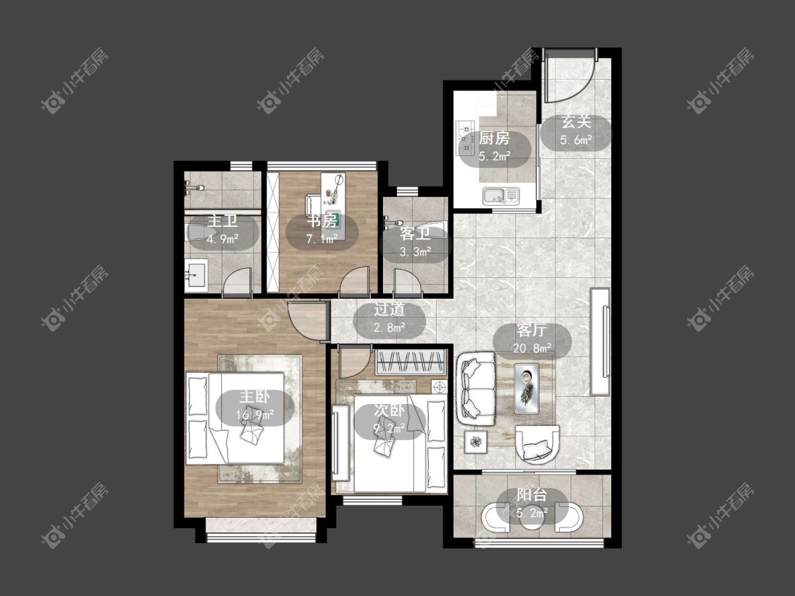 镇江华都锦城在售二手房源户型图_小牛看房