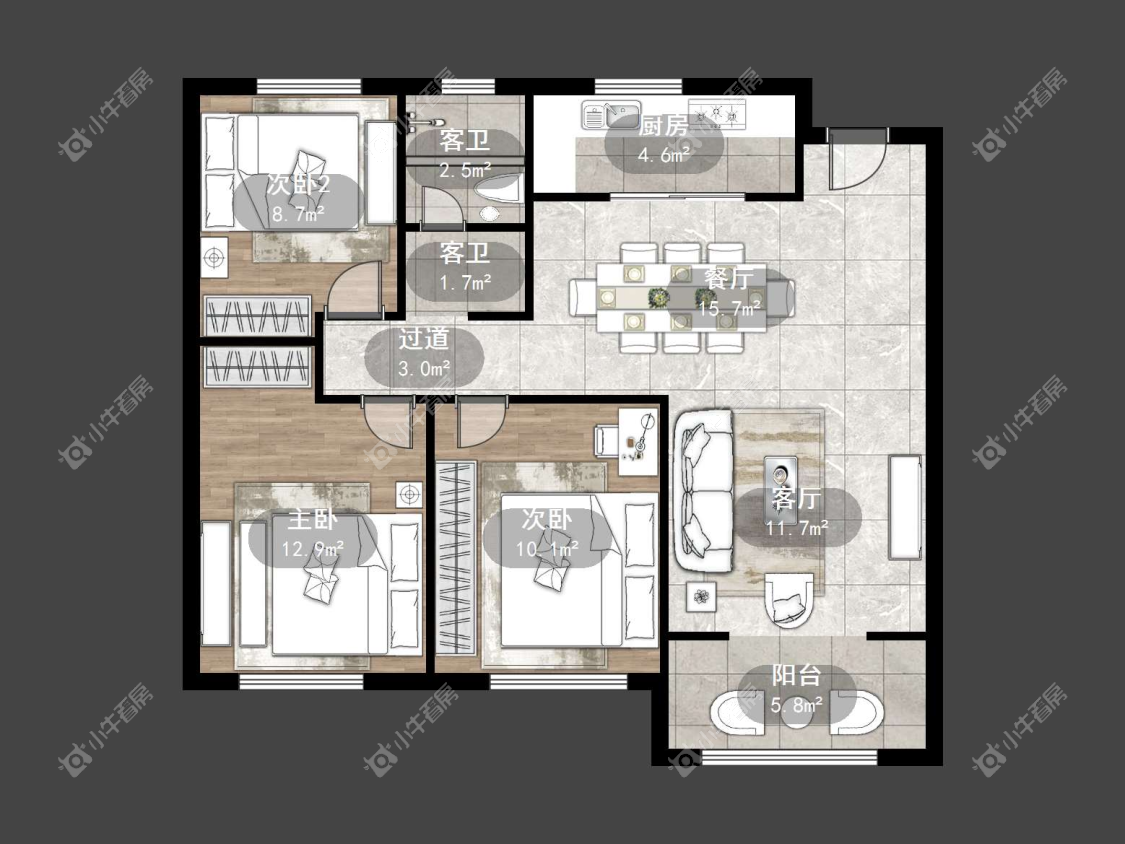 镇江荣城国际（中央公馆）在售二手房源户型图_小牛看房