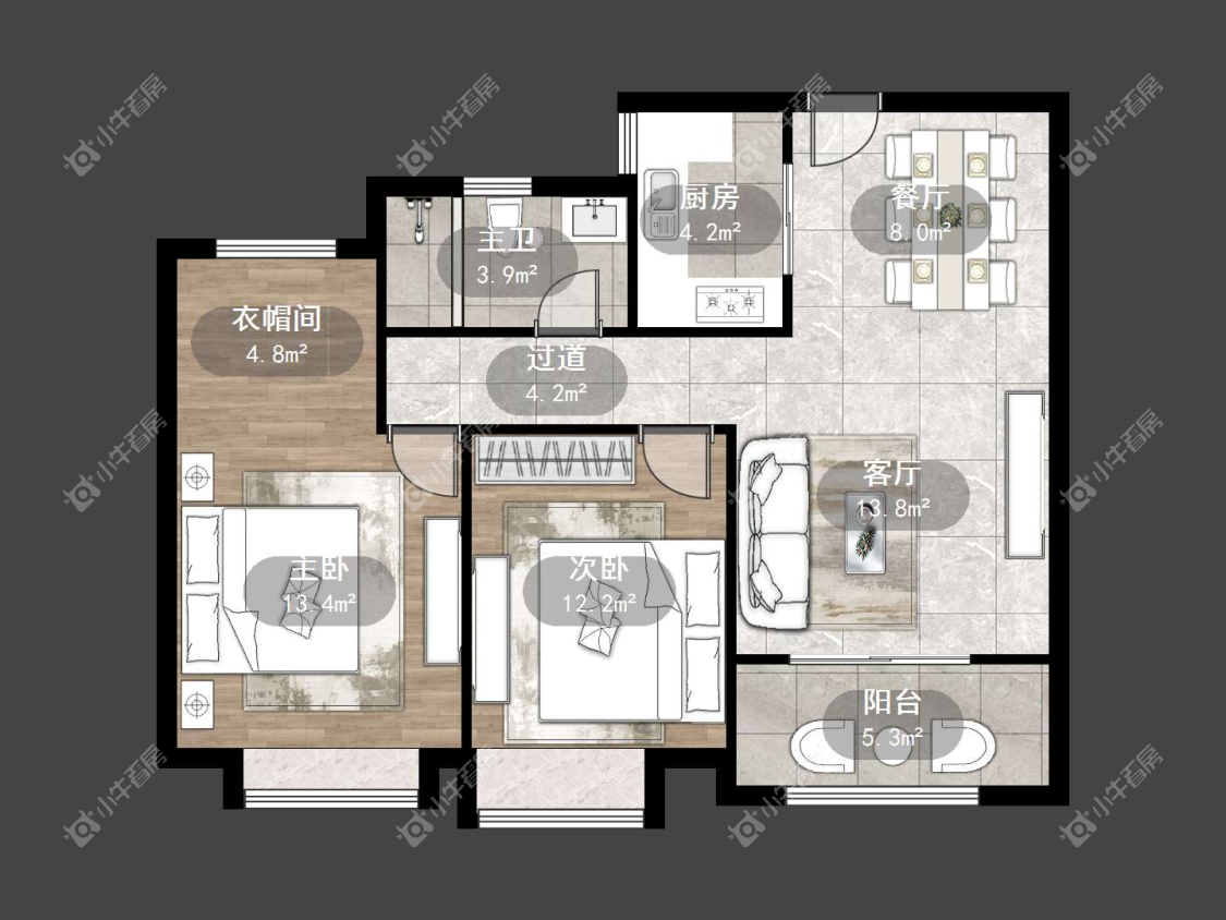 镇江中南君悦府中南一期在售二手房源户型图_小牛看房