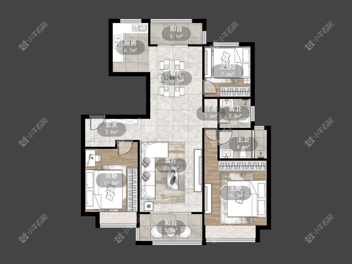 镇江汇金天地在售二手房源户型图_小牛看房