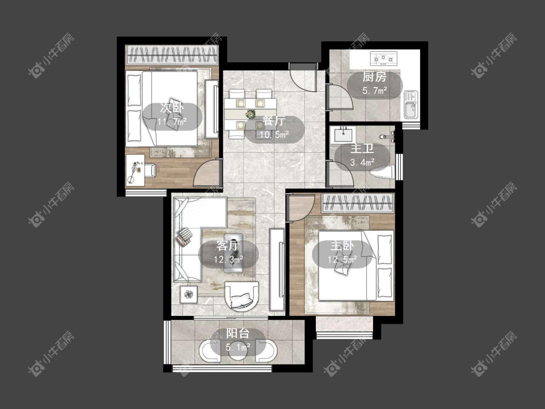 镇江天波城在售二手房源户型图_小牛看房