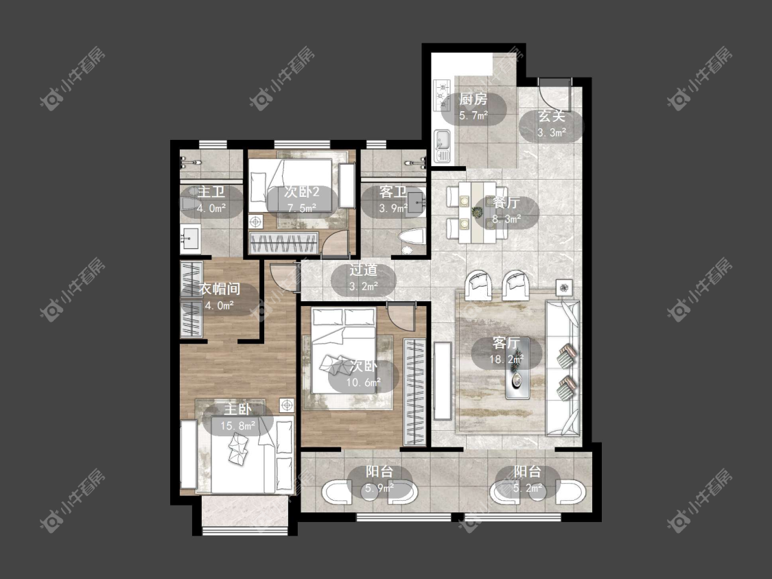 镇江信达香堤国际在售二手房源户型图_小牛看房