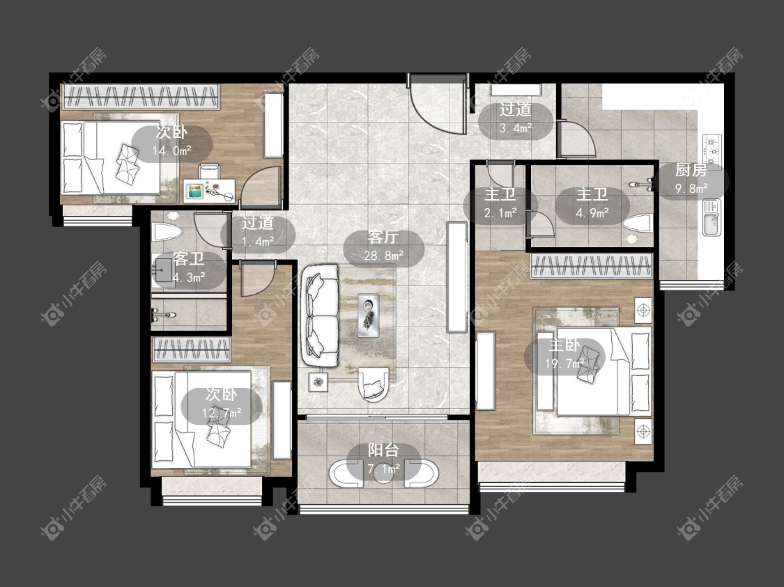 镇江恒大名都一期在售二手房源户型图_小牛看房