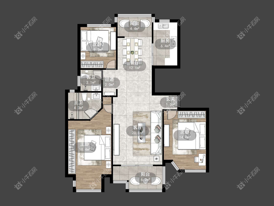 镇江锦轩华庭在售二手房源户型图_小牛看房