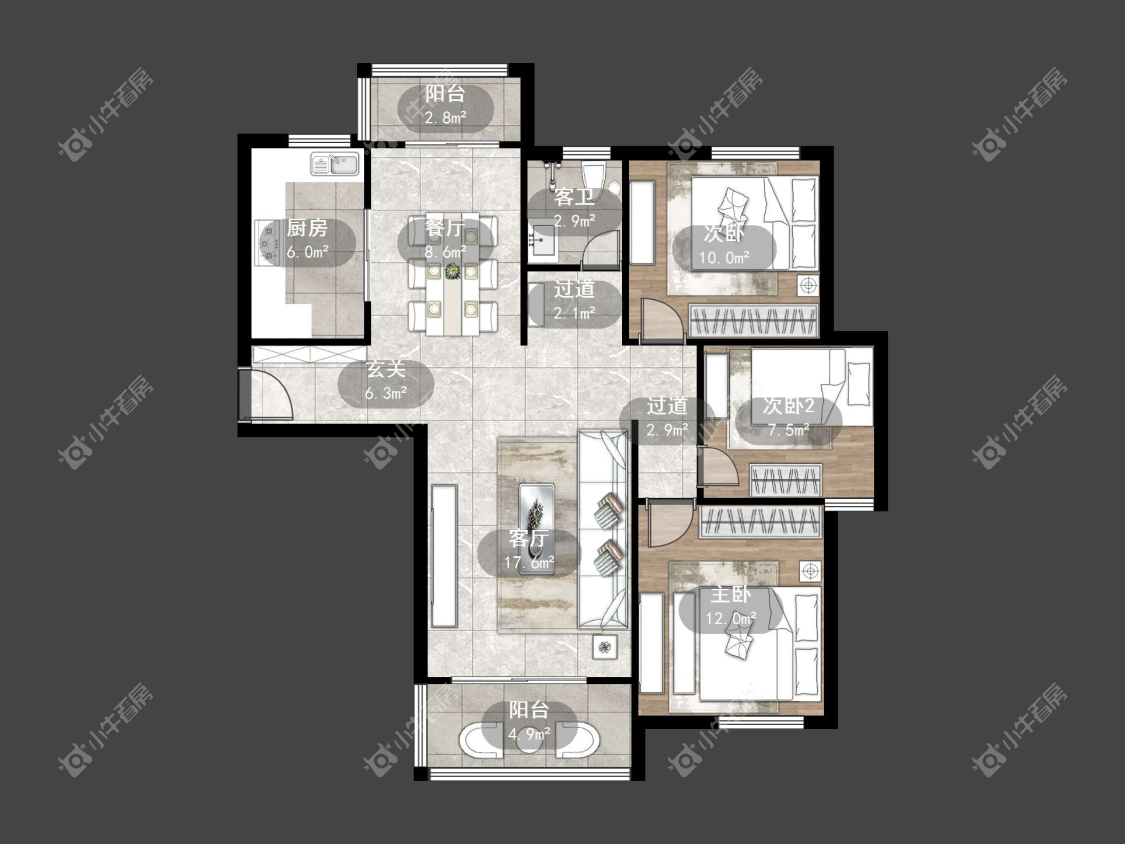 镇江众悦华城在售二手房源户型图_小牛看房